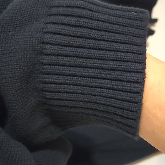 Vintage, Tommy Hilfiger, Navy, Grey, Quality Knit Sweater, Zip Neckline, Sz Lg - Picture 7 of 12
